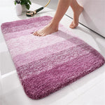 Tapis moelleux de salle de bain rose dégradé violet - Vignette | Mon-tapis-shop