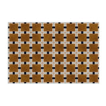 Tapis rétro à carreaux marron pour salon ou salle à manger - Vignette | Mon-tapis-shop