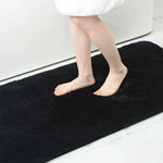 Tapis moelleux de salle de bain noir - Vignette | Mon-tapis-shop