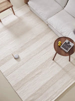 Tapis en laine fait à la main couleur beige naturelle - Vignette | Mon-tapis-shop