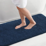 Tapis moelleux de salle de bain bleu marine - Vignette | Mon-tapis-shop