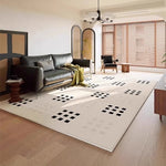 Tapis chambre ou salon blanc à carrés noir - Vignette | Mon-tapis-shop