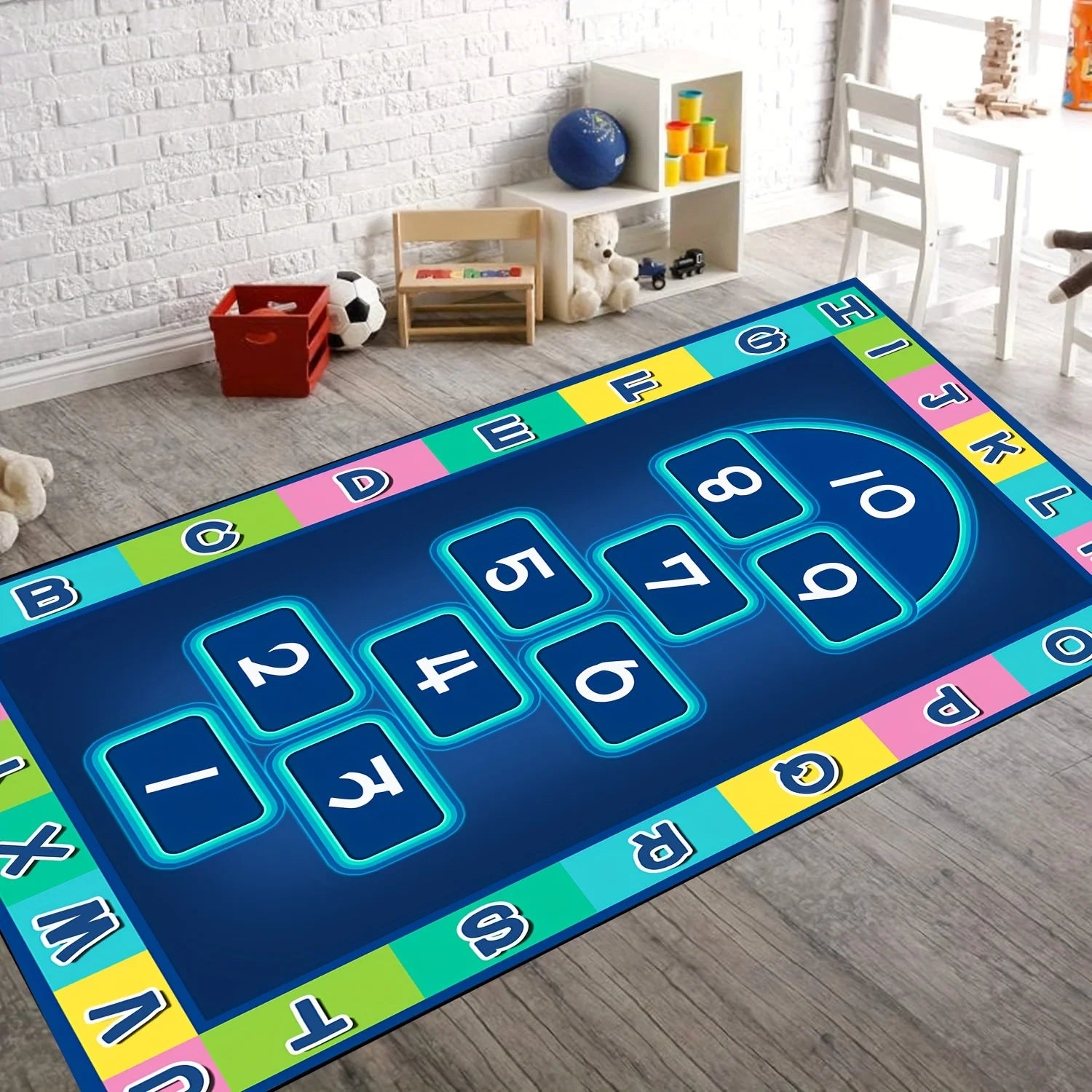 Tapis enfant Marelle avec chiffres et lettres