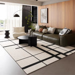 Tapis chambre ou salon moderne blanc et noir à motifs géométriques - Vignette | Mon-tapis-shop
