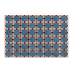 Tapis rétro à carreaux bleu pour salon ou salle à manger - Vignette | Mon-tapis-shop