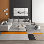 Tapis de salon moderne coloré ton gris et orange (5 modèles) - Vignette | Mon-tapis-shop
