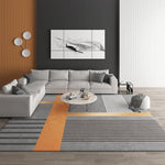 Tapis de salon moderne coloré ton gris et orange (5 modèles) - Vignette | Mon-tapis-shop