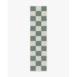 Tapis de couloir à damier blanc et noir, blanc et bleu, blanc et beige - Vignette | Mon-tapis-shop