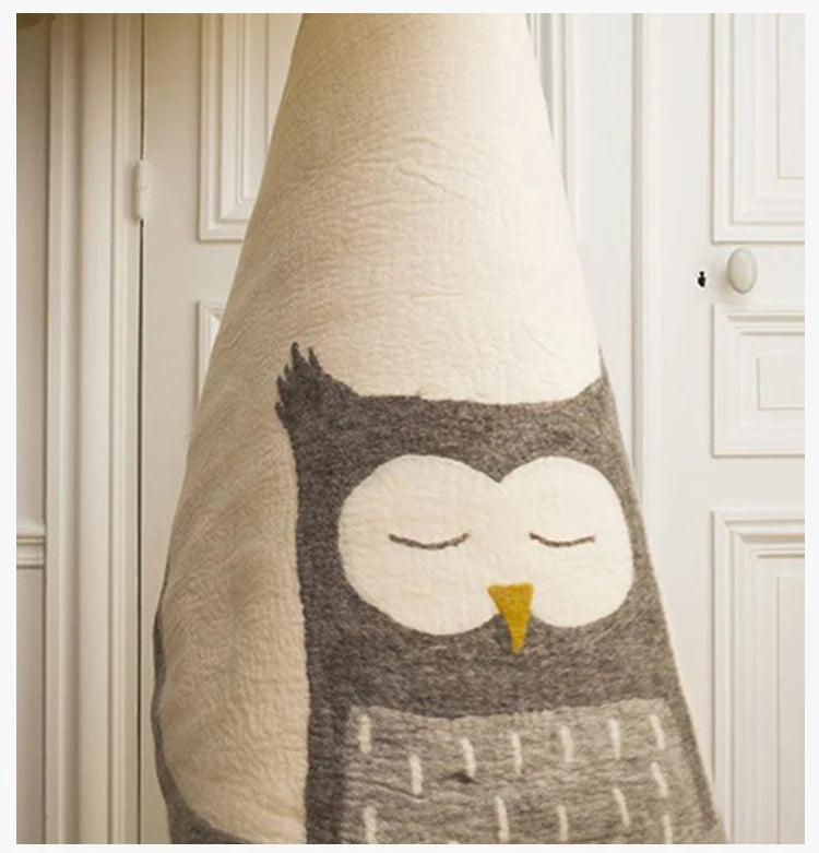Produit: Tapis rond enfant Hibou mignon
