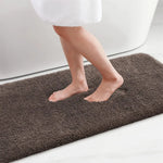 Tapis moelleux de salle de bain marron - Vignette | Mon-tapis-shop