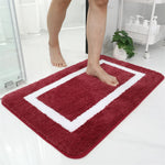 Tapis moelleux de salle de bain rouge et blanc - Vignette | Mon-tapis-shop