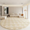 tapis rond salon épais beige Luna