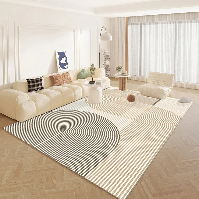 Tapis salon moderne avec motifs géométriques