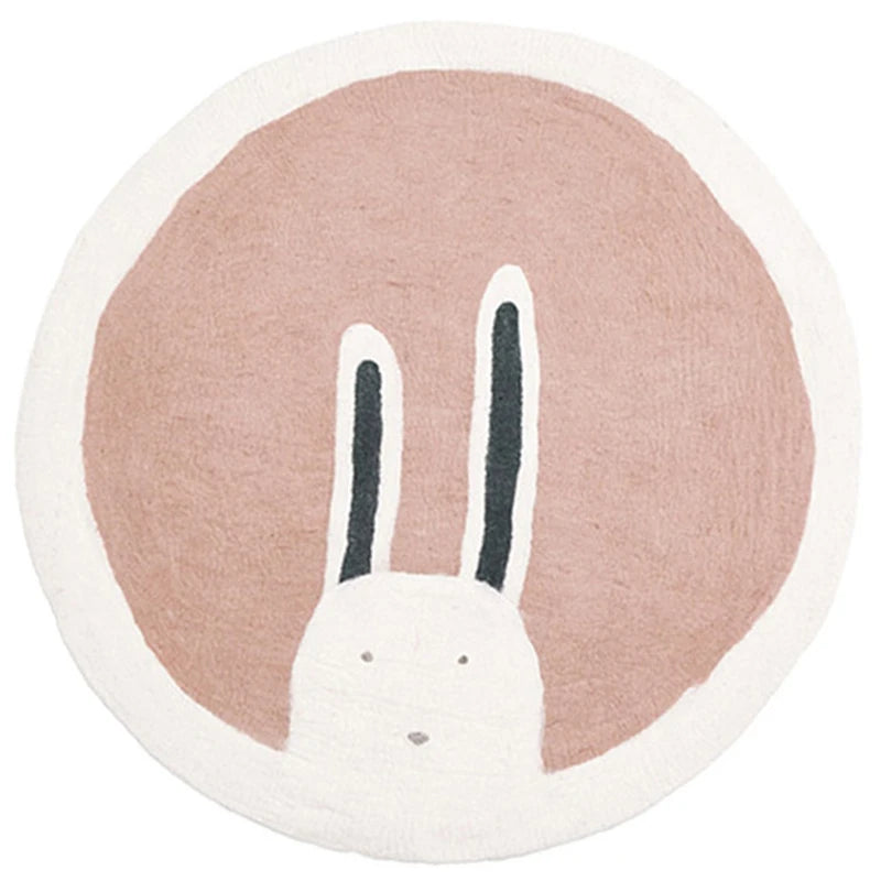 Tapis rond enfant Lapin moelleux