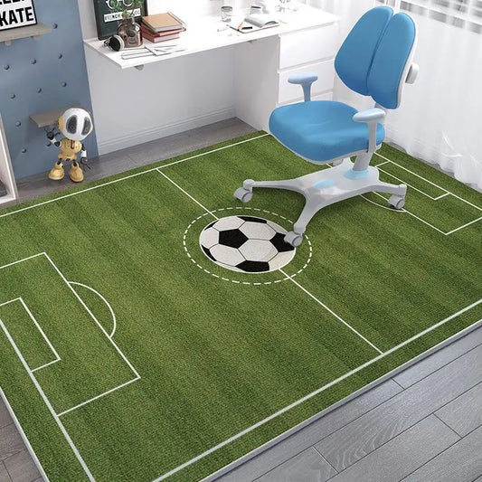 Tapis enfant terrain de foot ludique