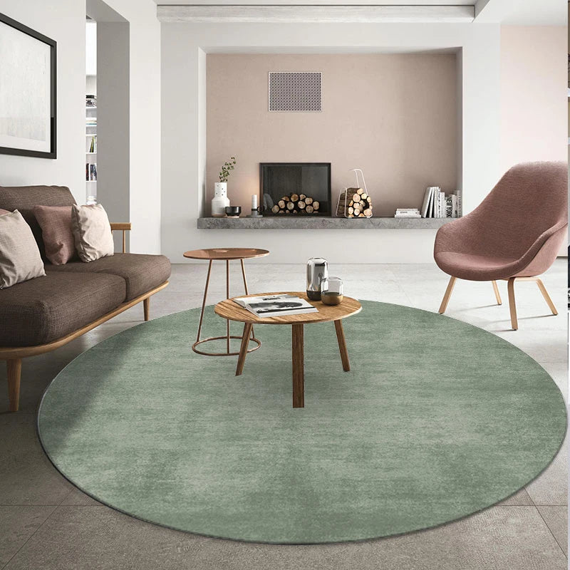 Tapis rond Bleu design moderne