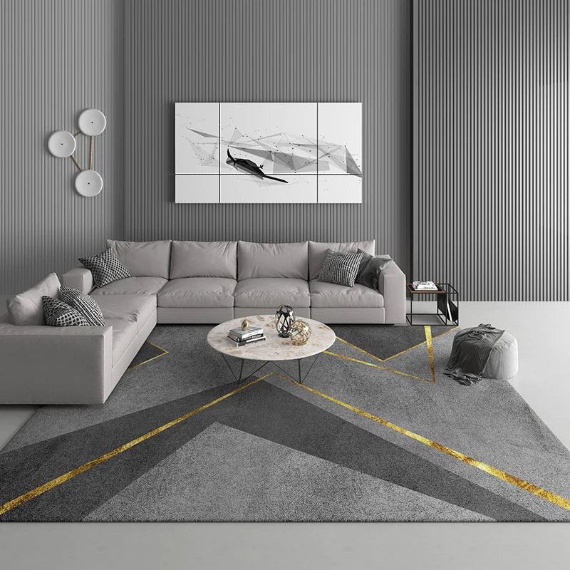 Tapis de salon moderne gris confortable