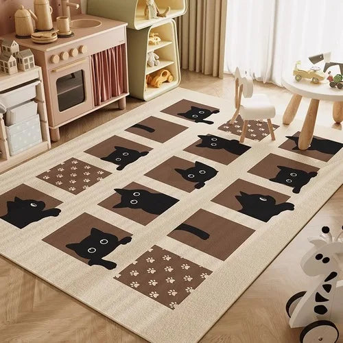 Tapis enfant motif chat doux