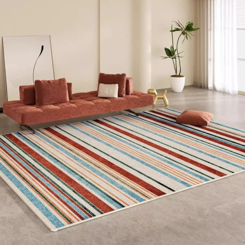 Tapis moderne coloré rayé vibrant