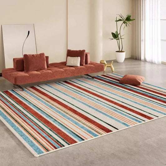 Tapis moderne coloré rayé vibrant