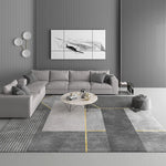 Tapis de salon moderne ton gris et doré (3 modèles) - Vignette | Mon-tapis-shop