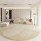 tapis rond salon épais beige bi ton
