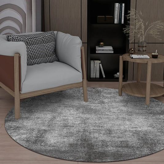 Tapis rond de salon Gris luxueux