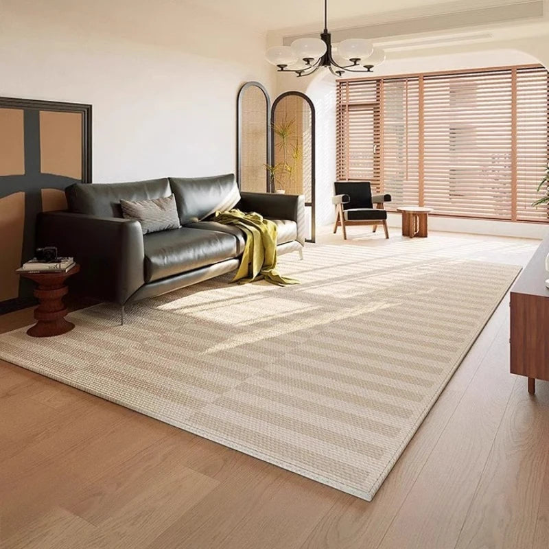 Tapis chambre moderne beige, douce texture
