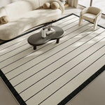 Tapis salon ou salle à manger vintage blanc à lignes noir (2modèles) - Vignette | Mon-tapis-shop