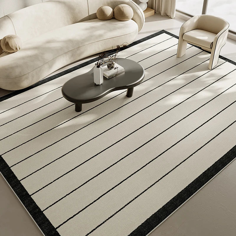 Tapis salon vintage blanc et noir