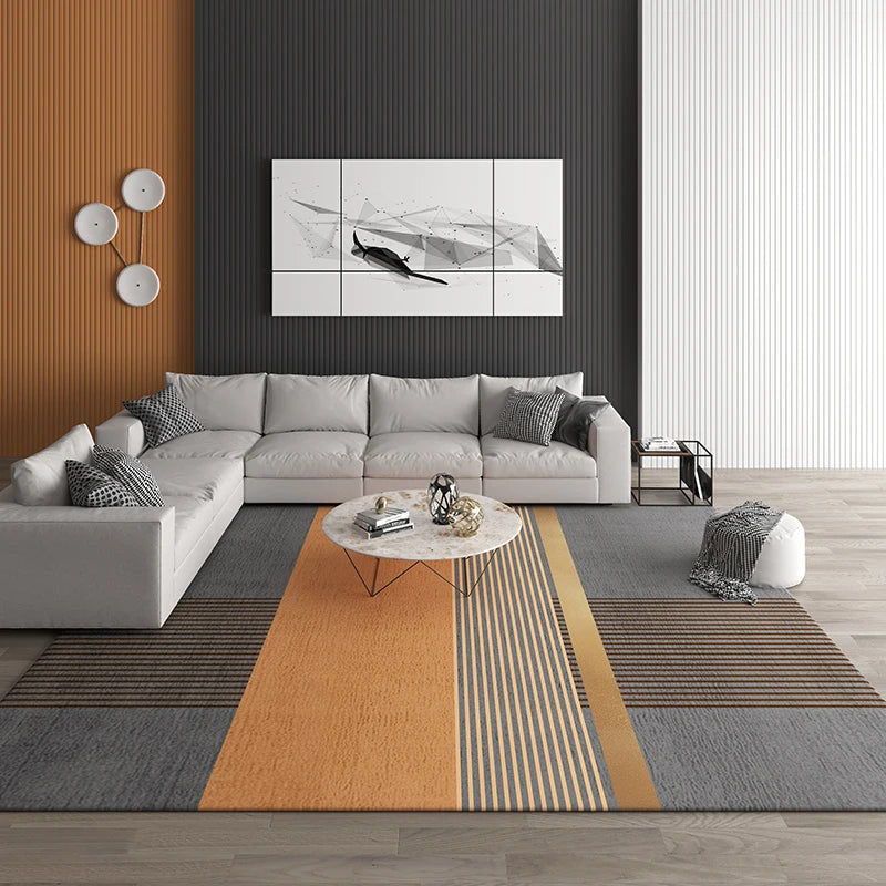 Tapis de salon moderne coloré avec motif géométrique