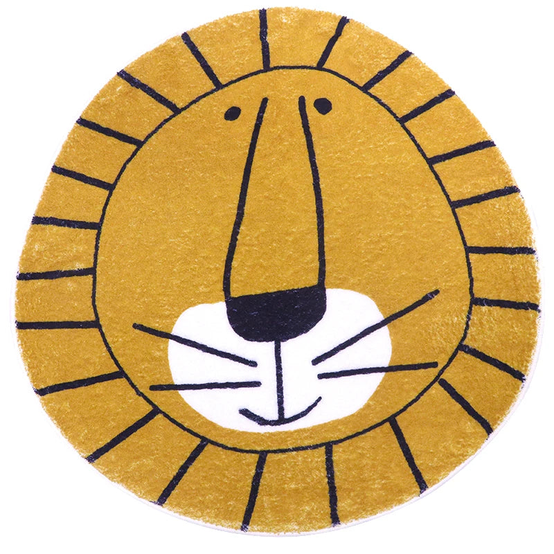 Tapis rond enfant Lion ludique
