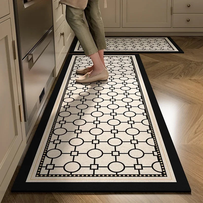 Tapis de cuisine absorbant hexagone élégant