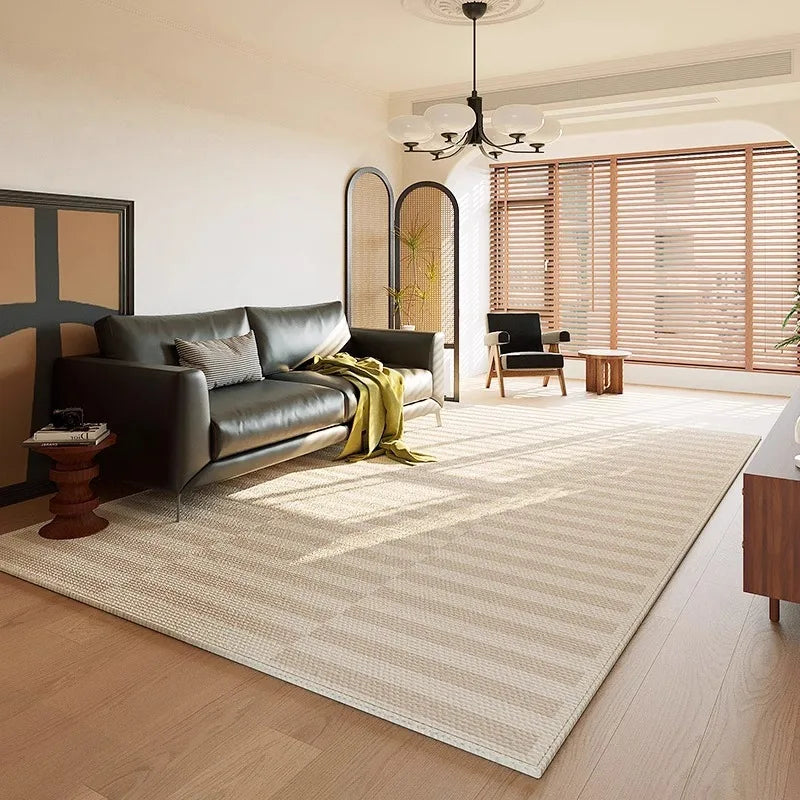 Tapis moderne beige, polyvalent et élégant
