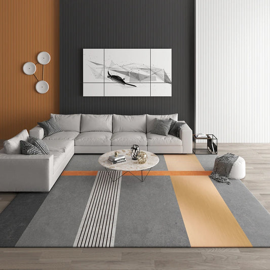 Tapis de salon moderne coloré dynamique