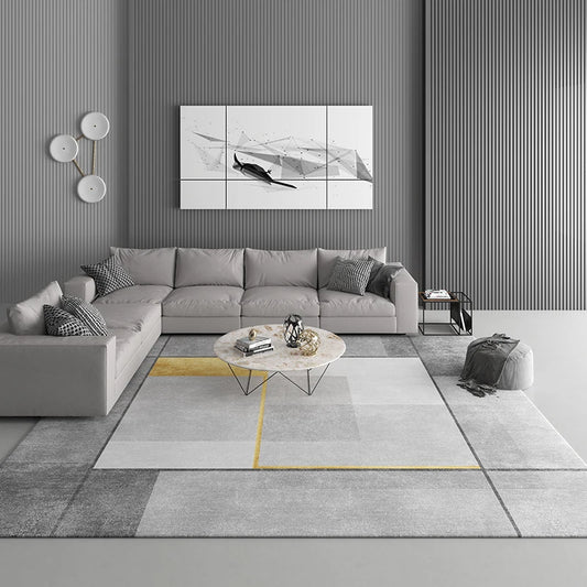 Tapis de salon moderne gris élégant