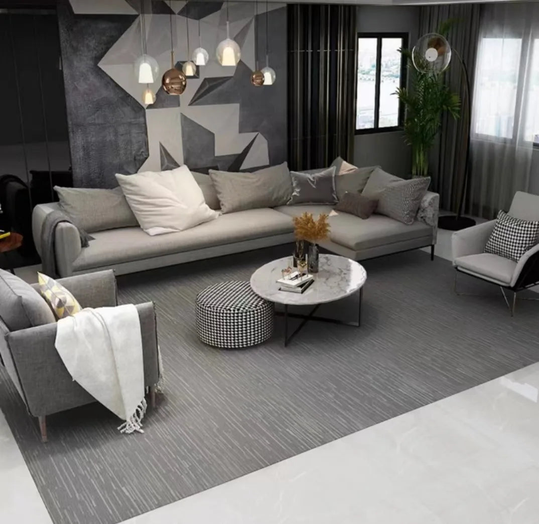 Tapis salle à manger gris moderne