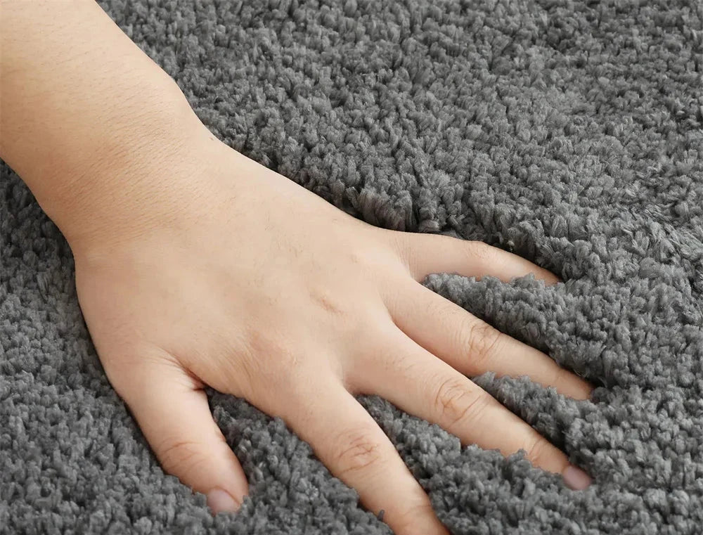 Tapis moelleux salle de bain gris dégradé moderne