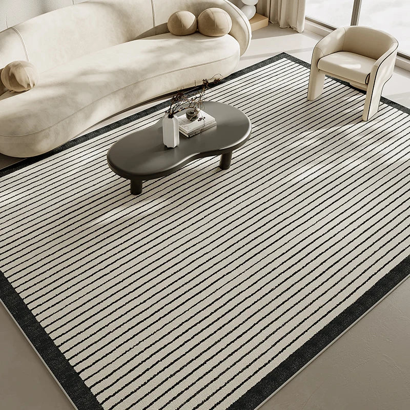Tapis salle à manger noir et blanc