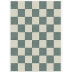 Tapis rétro à damier blanc et noir, blanc et bleu, blanc et beige - Vignette | Mon-tapis-shop