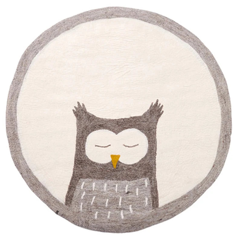 Tapis rond enfant Hibou doux