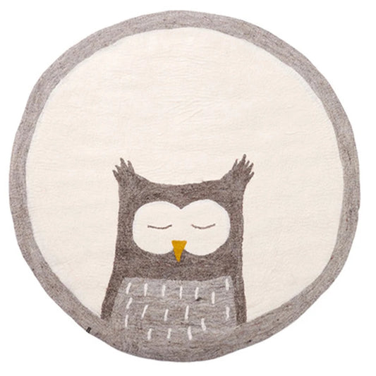 Tapis rond enfant Hibou doux