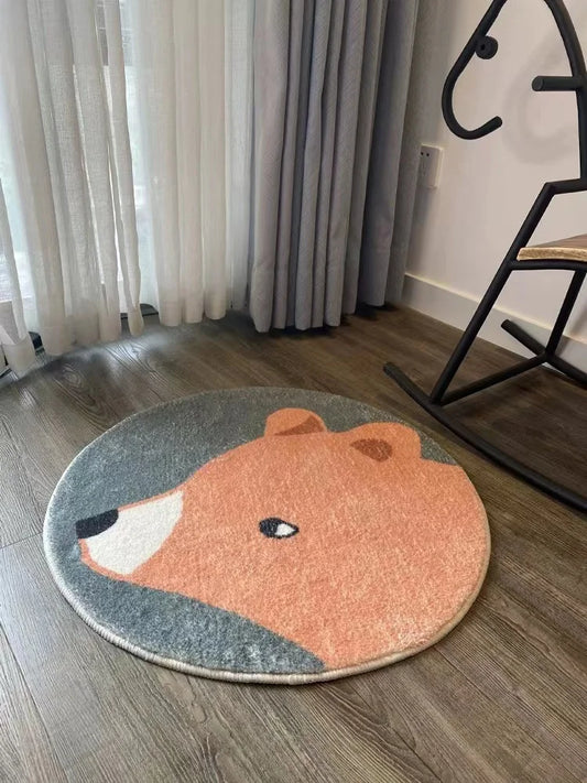 Tapis rond enfant Ours, design charmant