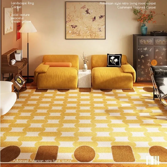 Tapis rétro géométrique cachemire doux