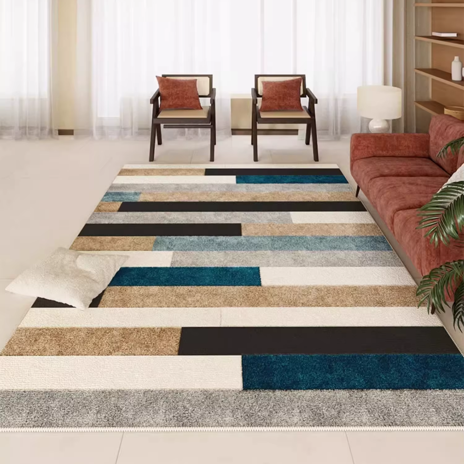 Tapis moderne coloré texture douce